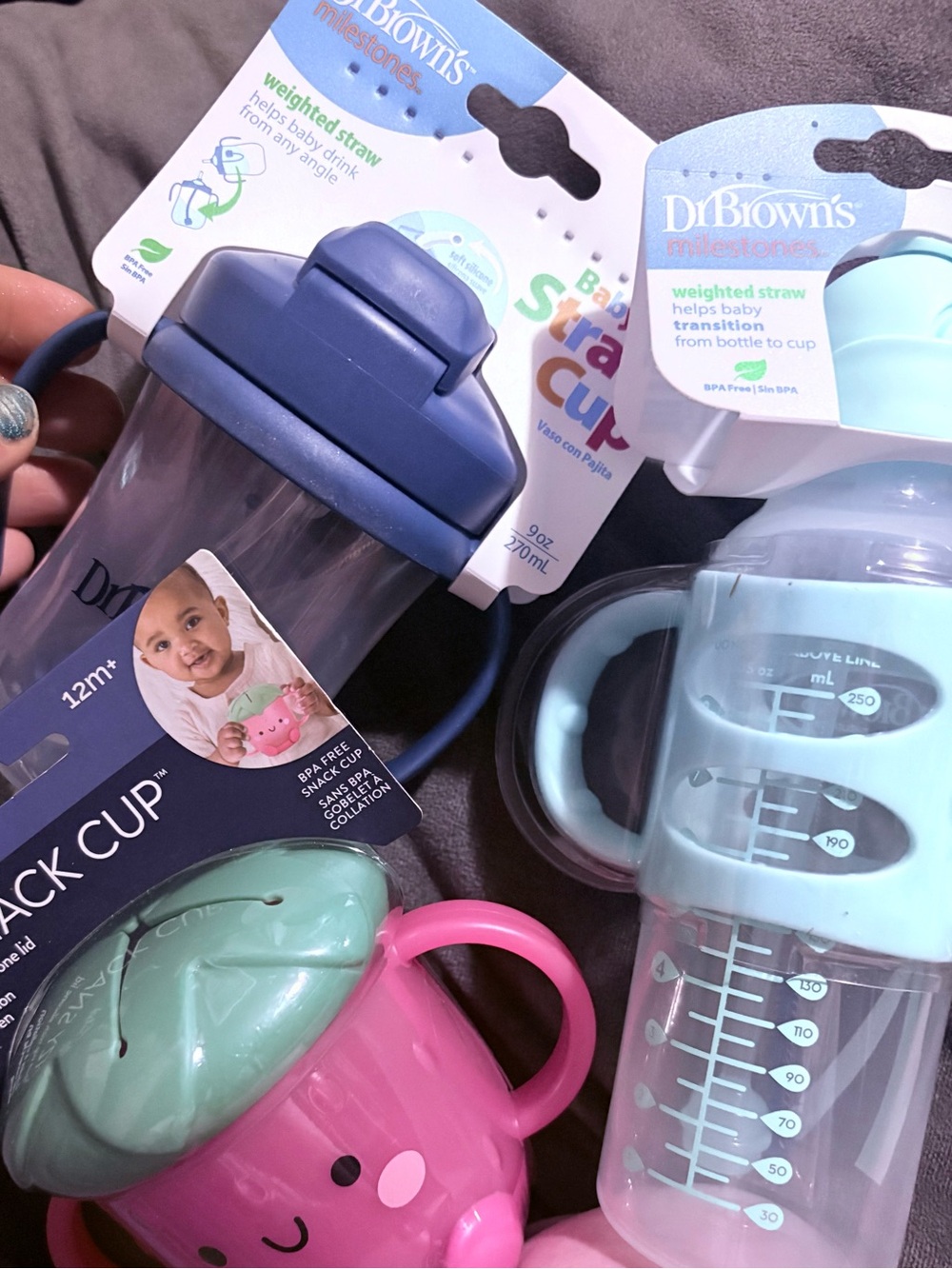 Dr. Brown's Blue Kids Straw Cup with Handles - Baby Transition Cup